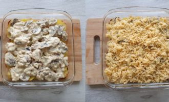 Rețeta Budincă de cartofi cu ciuperci la cuptor Pasul 4